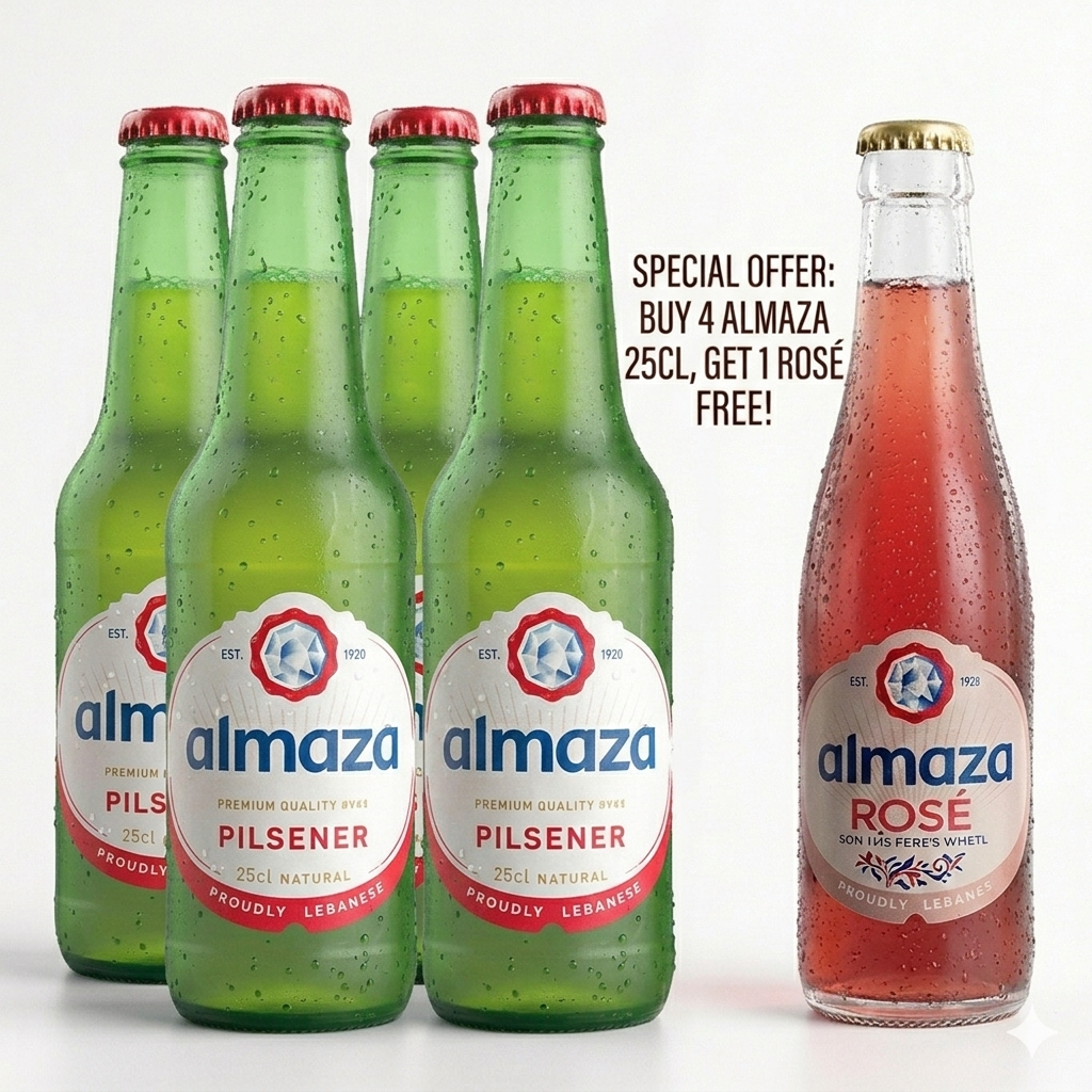 Almaza 250ML, 4-Bottles + Free Rosé 250ML