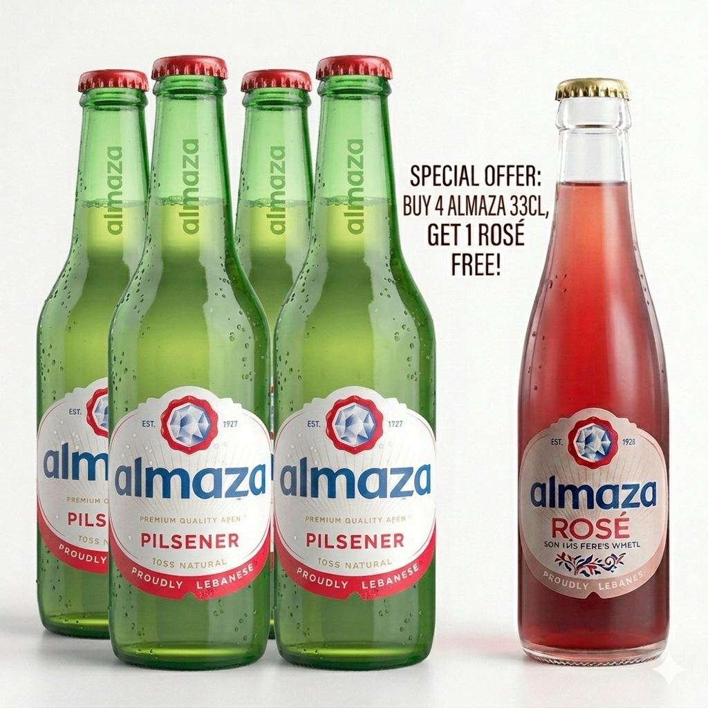 Almaza 250ML, 4-Bottles + Free Rosé 250ML