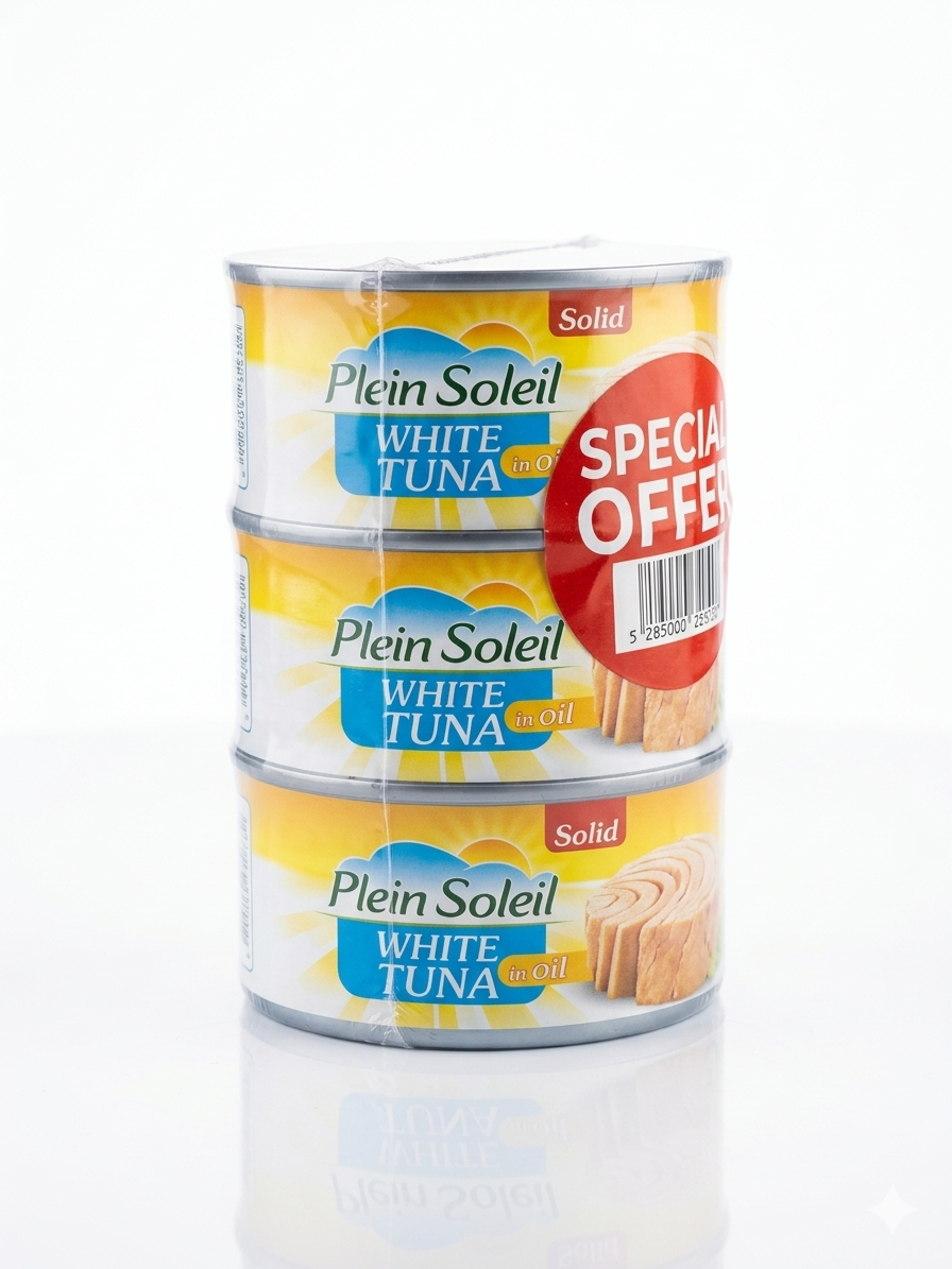 Plein Soleil White Tuna In Oil 185GR (Pack of 3)